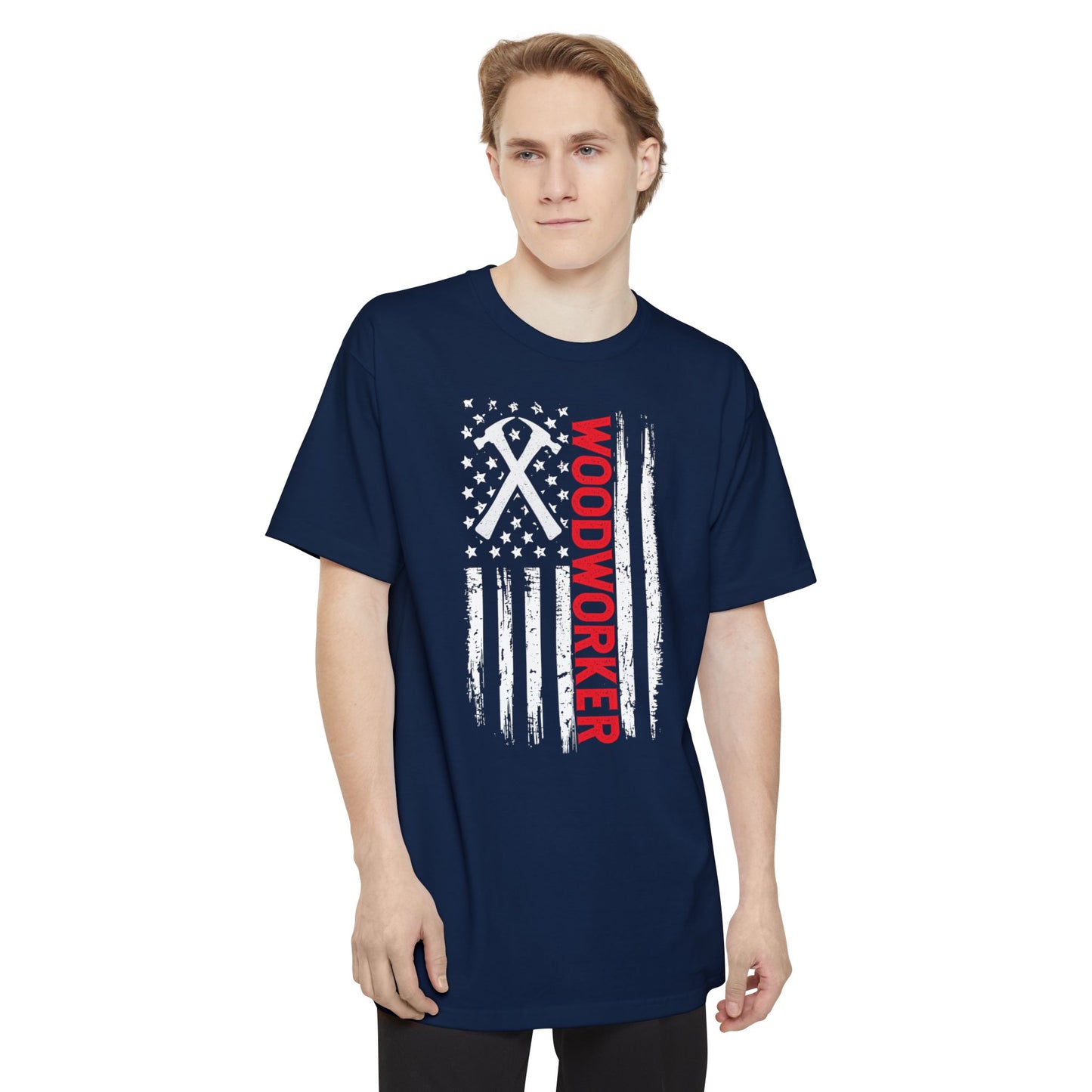 American Flag Woodworker - Unisex Tall Beefy-T
