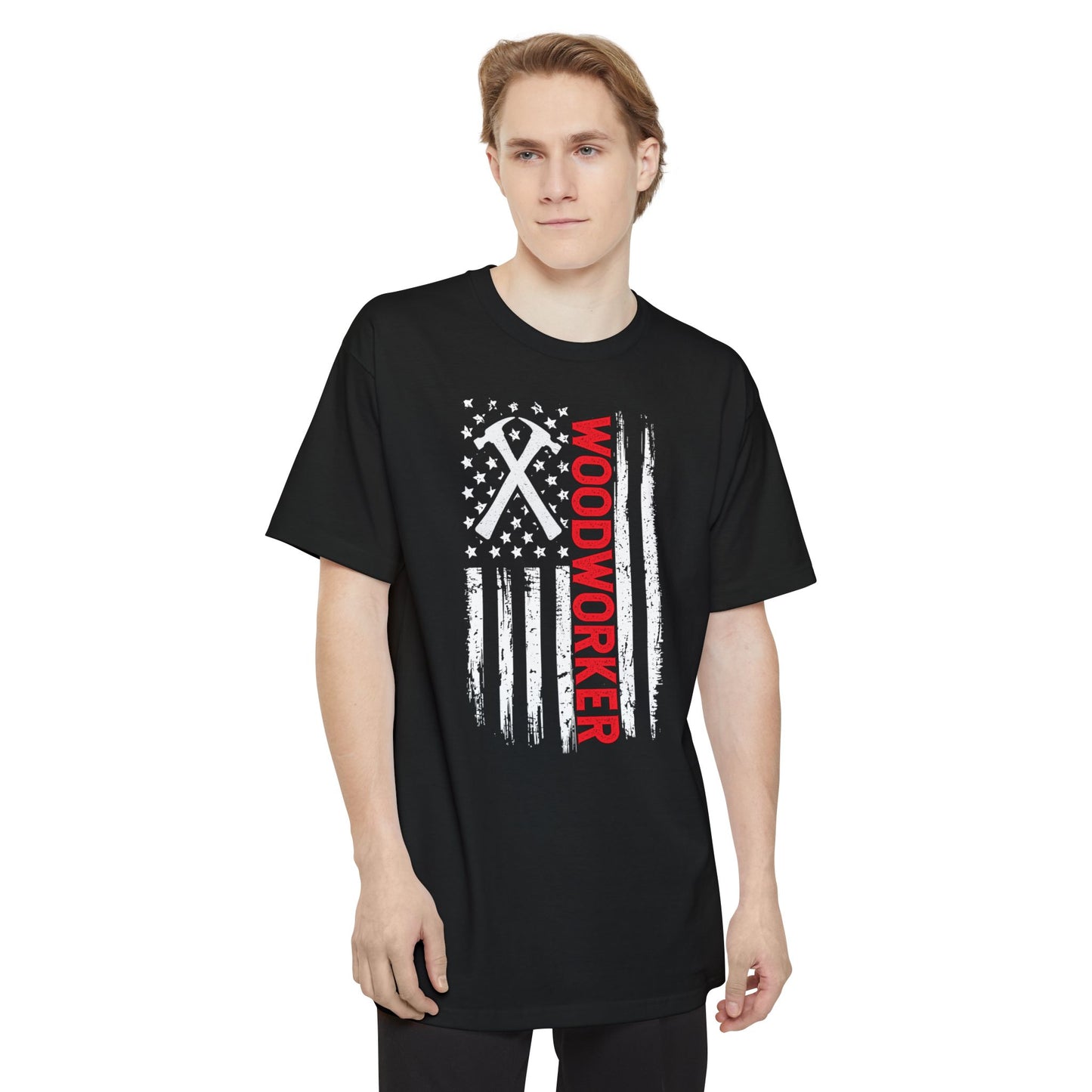 American Flag Woodworker - Unisex Tall Beefy-T