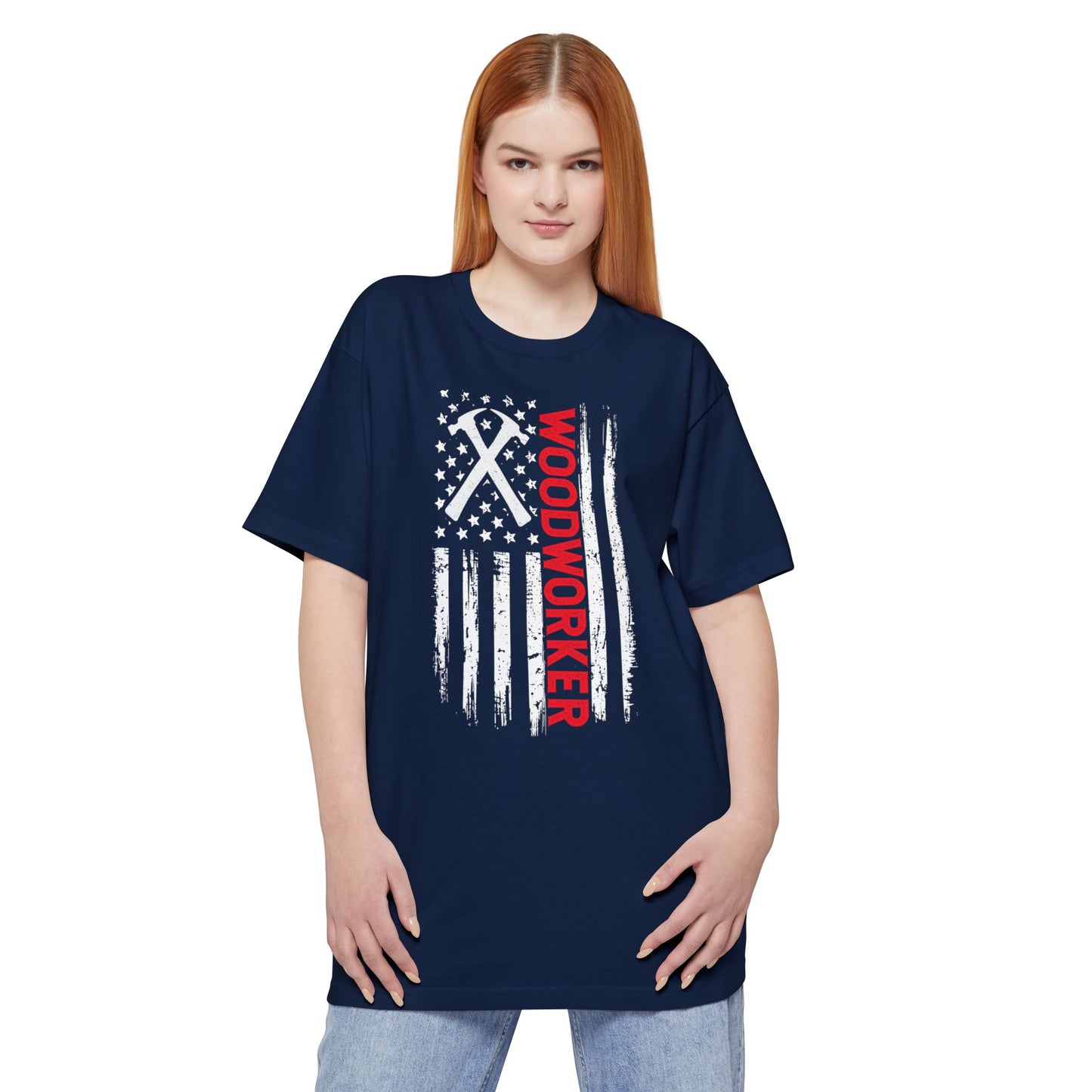 American Flag Woodworker - Unisex Tall Beefy-T