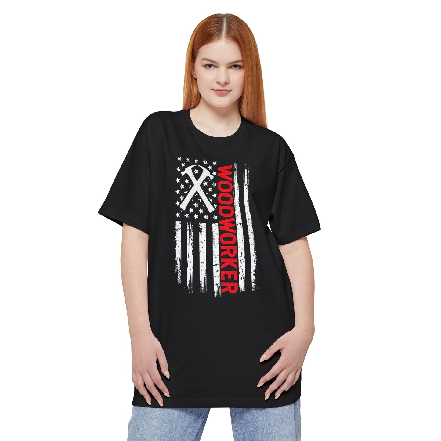 American Flag Woodworker - Unisex Tall Beefy-T