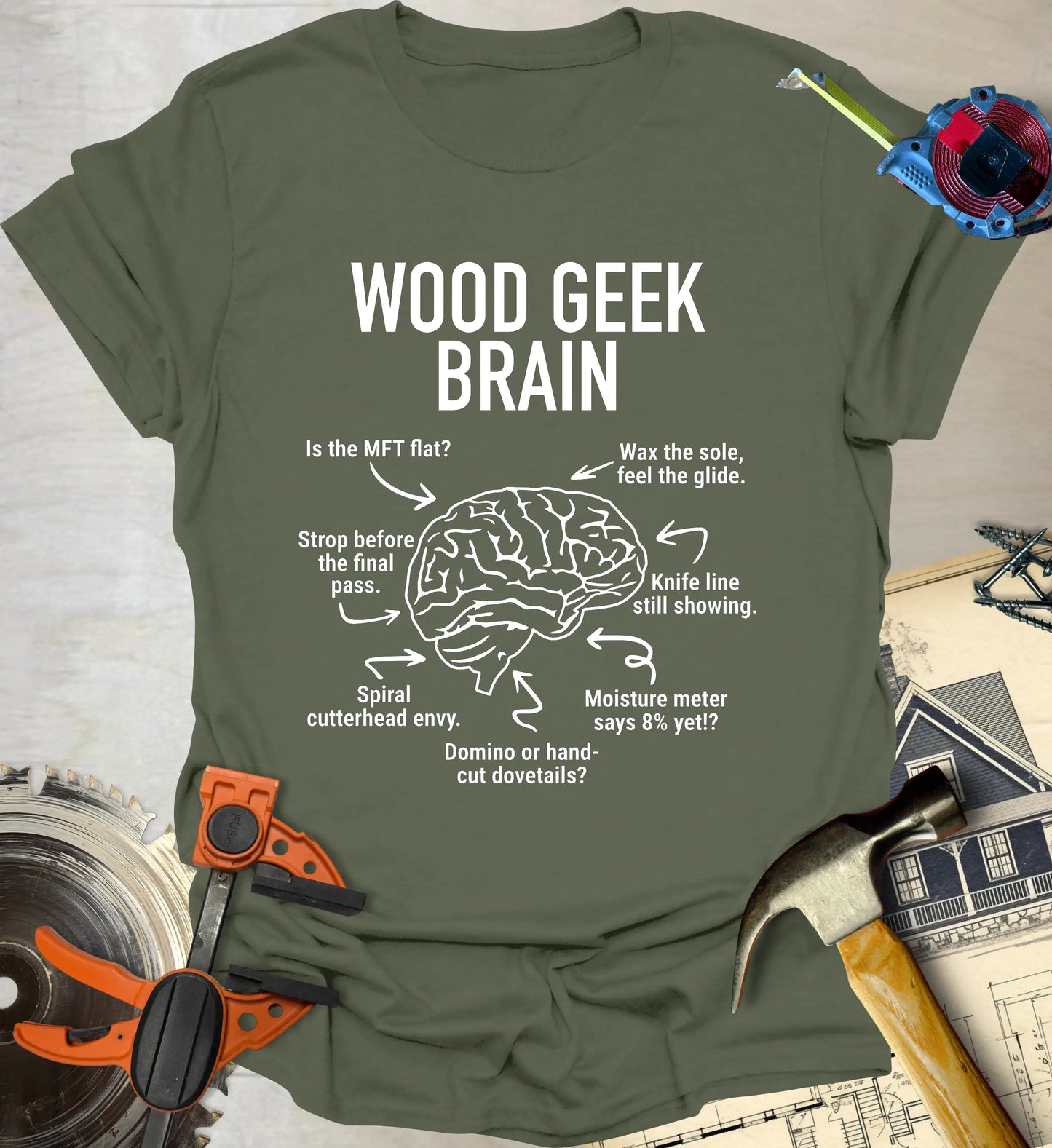 Wood Geek Brain T-Shirt