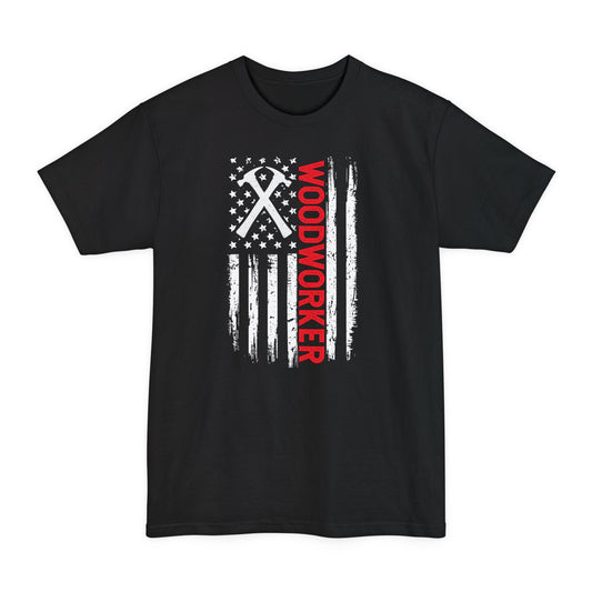 American Flag Woodworker - Unisex Tall Beefy-T