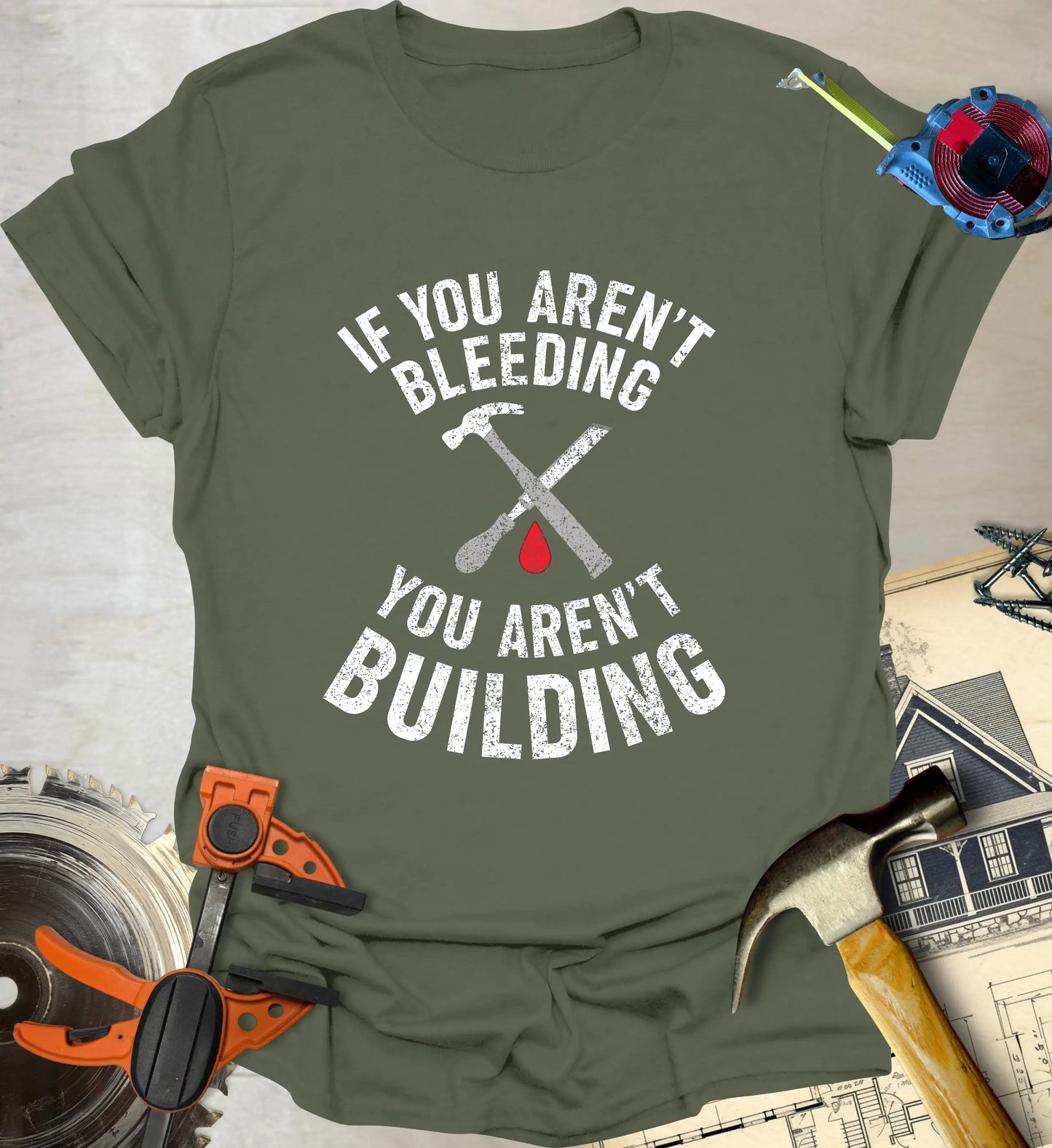 Building Bleeding T-Shirt – Sawdust Style