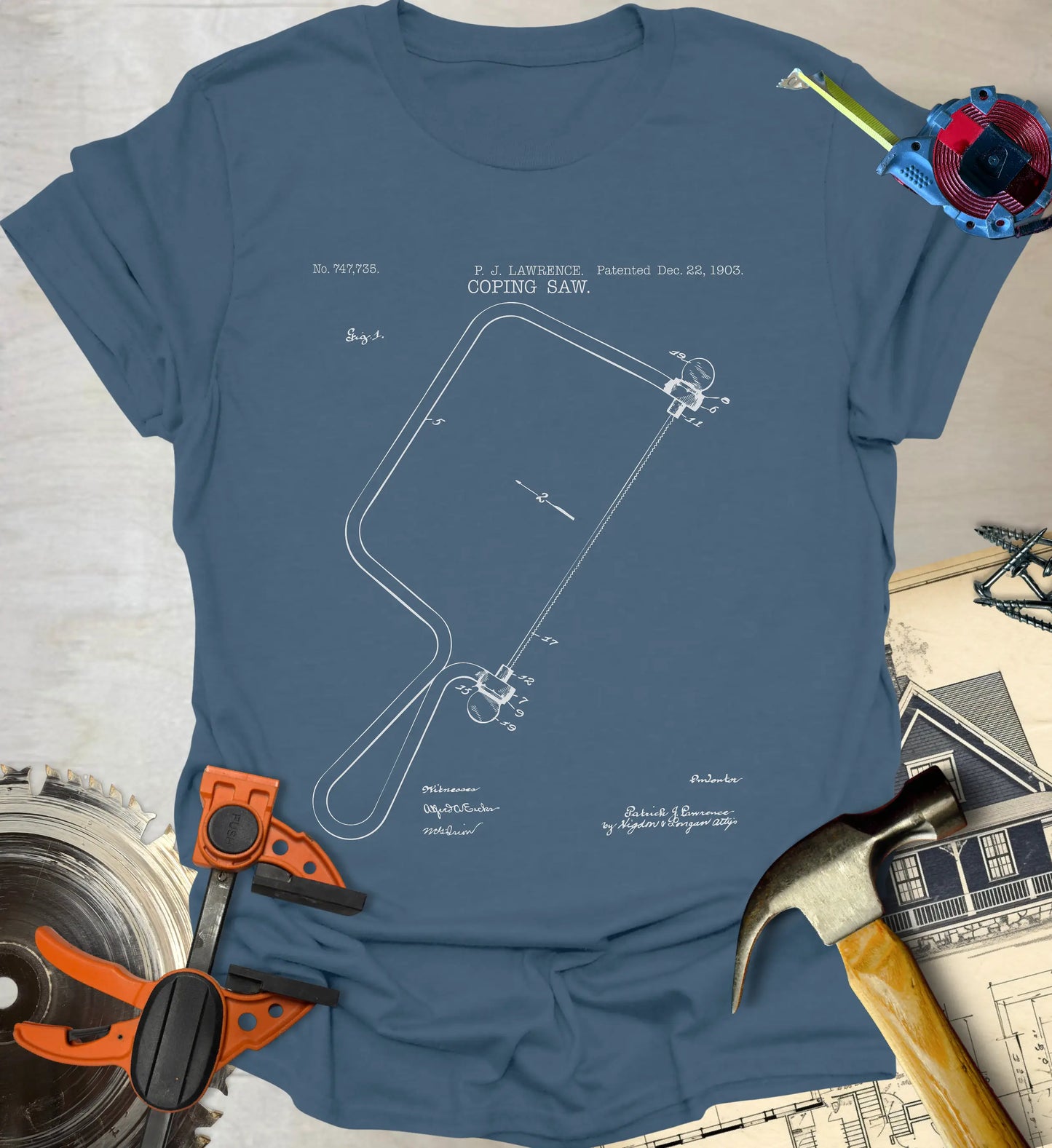 Coping Saw Patent T-Shirt
