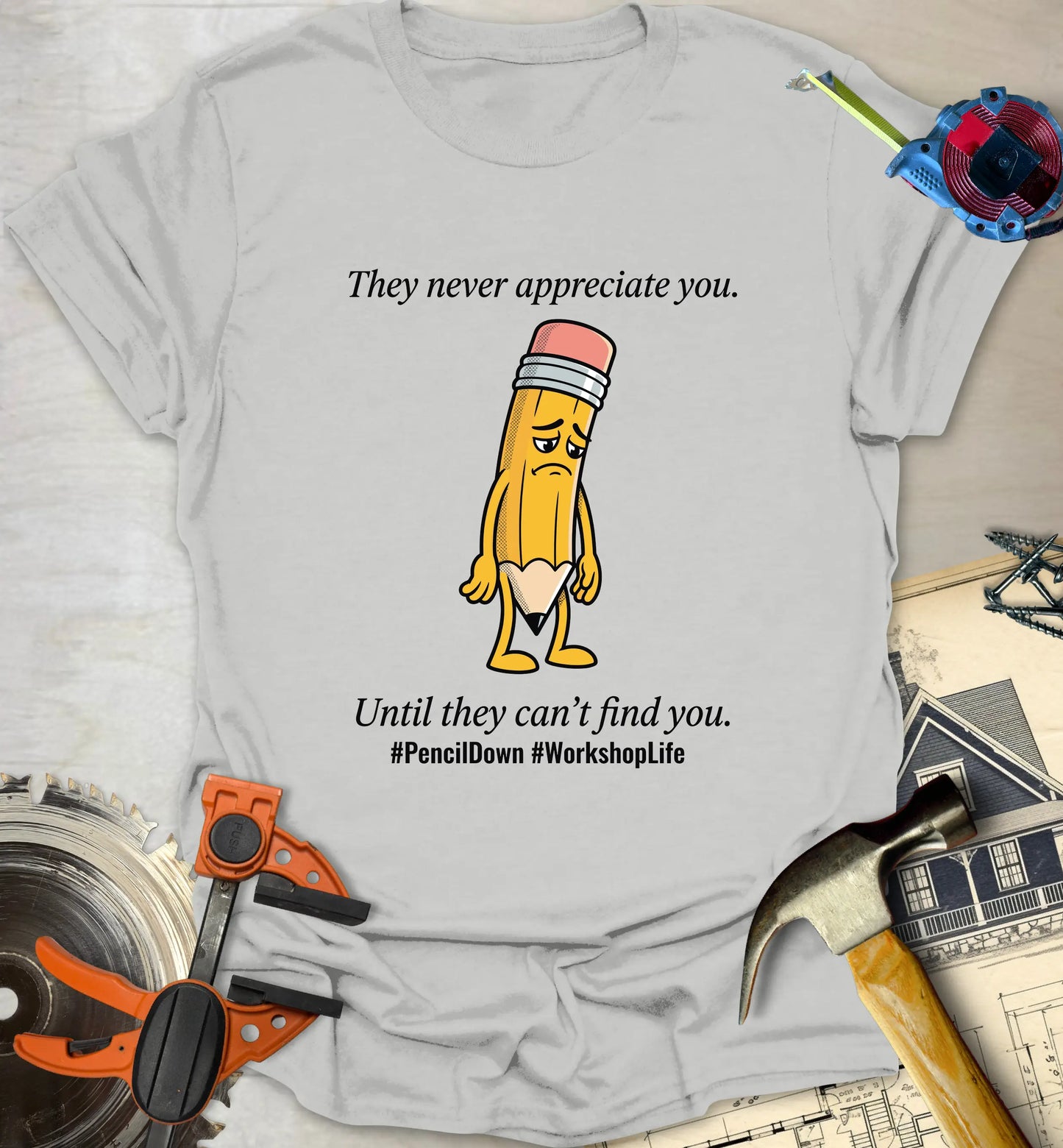 Pencil Down - Ice Grey