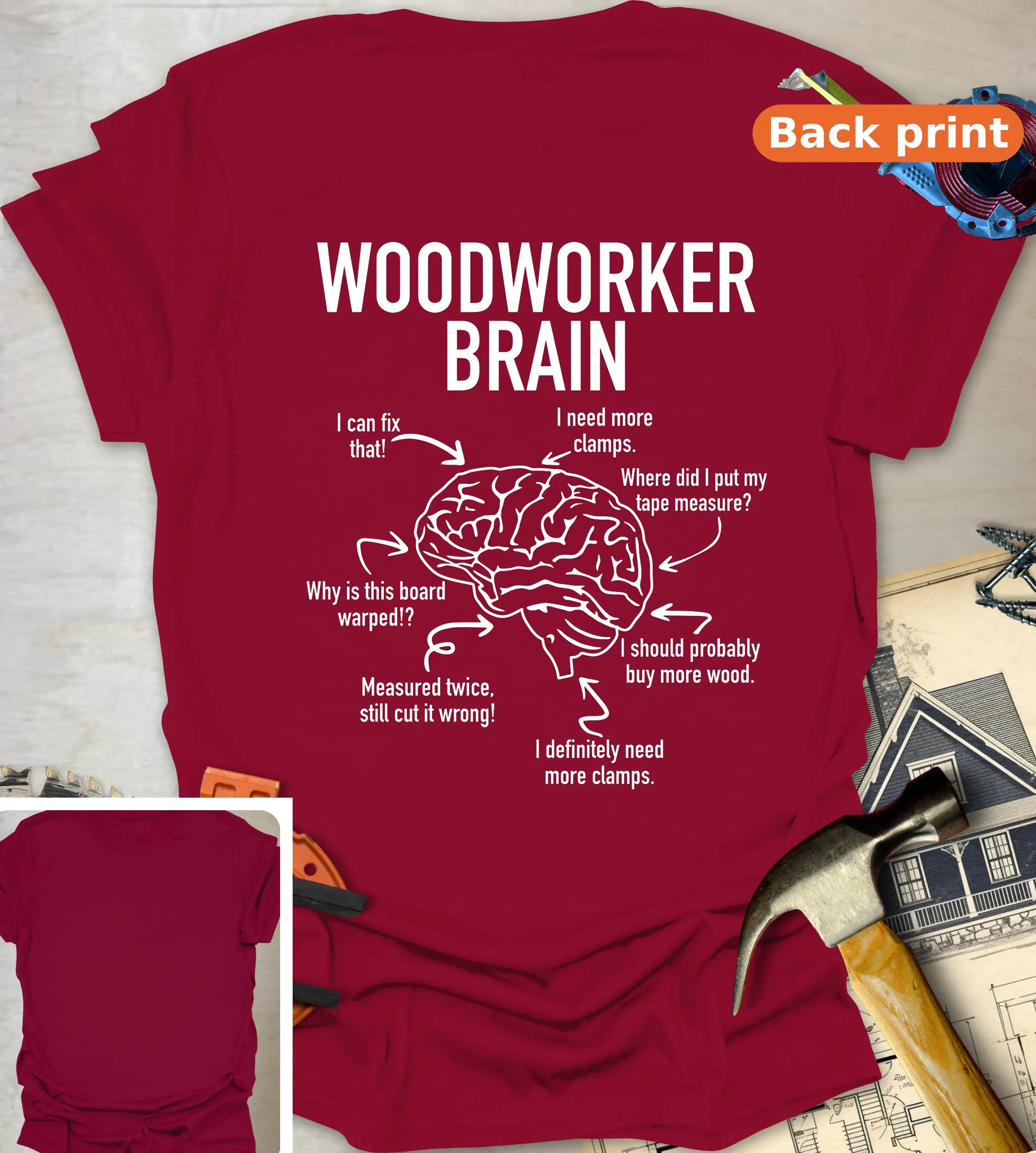 Woodworker Brain - Cardinal Red